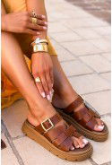 Klapki Marlley camel
