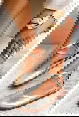 Złote baleriny barefoot Suzane