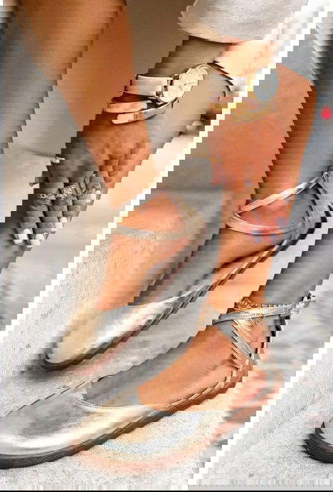 Złote baleriny barefoot Suzane