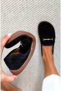 Czarne zamszowe mokasyny barefoot Lazea
