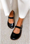 Czarne lakierowane baleriny barefoot Elora